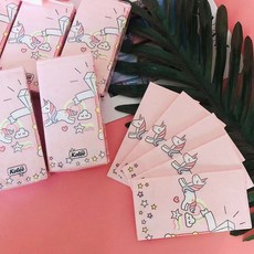 2包】印花手帕紙可愛木馬天使彩色餐巾紙便攜小包紙巾可溼水面紙, 1個, 可愛旋轉木馬手紙（2包-嚐鮮價）