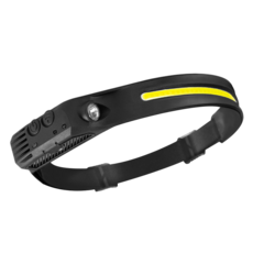 頭燈 揮手感應式 USB充電式 COB強光照明, 1個, 多功能頭燈 (單邊 1200MAH), 黑