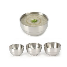 업소용 무광 스텐 죽그릇 국그릇, 소-10x5.8cm