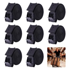 MOOCY 버클이 달린 래싱 스트랩 조절 가능한 카약 타이 다운 스트랩 패딩 캠 버클 카고 화물 수하물 오토바이 트럭 SUV 자동차 루프 랙 SUP 서핑 보드용 랙, 블랙 8팩