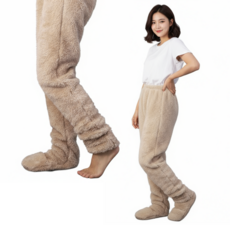 컬러인베리 플리스 수면양말 수면바지 일체형