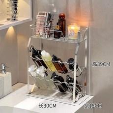 화장품 정리함 화장대 수납장 화장품 정리트레이 욕실 수 스테인리스 스틸 세면대 화장품 정리, 스테인리스 스틸 수납 선반 3단