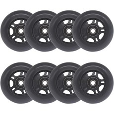 실내외 교체용 베어링이 Nattork 고성능 내구성 장착된 부드러운 64mm 블랙 라이딩을 휠 - 스케이트 인라인 위한 8팩, Black, 72mm