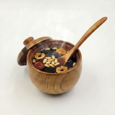 원목 스프볼 미니 그릇 세트 나무 뚜껑컵 디저트 찻 이유식 죽, 1개, 상세페이지 참조