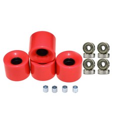 4 조각 60mm 78A PU 스케이트 보드 바퀴, 레드 골드 커버