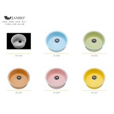 愛琴海廚房 燦博Jambo JB-450 靜音抗菌吧檯圓形人造石水槽 (白/藍/粉紅/綠/橘/黃) 小水槽, JB-450Y 黃色