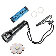 LED 다이버랜턴 수중 방수 스쿠버 다이빙 방수 써치 후레쉬, DIVE-K 블랙세트(21700충전지1개)