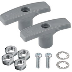 [ 1221441 ] 통가스 (2팩 그레이 RV 폐기물 밸브 핸들 교체품 연장 로드 부품 탱크 호스 핸들 키트 너트 4개 나사 2개 개스킷 2개 포함), Alloy