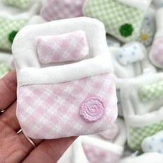 인형 미니어처 이불 악세사리 장식 꾸미기 베게 이불세트 침대 미니 키링 고리, 2개, 핑크