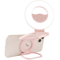 Nolirva 2in1 휴대폰조명 맥세이프 마그네틱 링라이트 LED 셀카 촬영 조명등 360도 회전 스탠드 갤럭시Z폴드 호환, 1개, 핑크 1개, 핑크