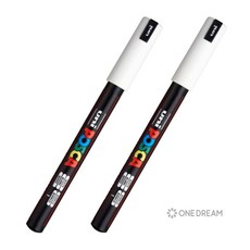 [원드림]미쯔비시 유니 포스카 PC-1MR 매우 얇은글씨용 화이트 2개입, 1세트, 1개