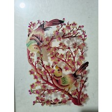 皮影 喜鵲登枝 牛皮雕刻 家居裝飾, 如圖所示, 1個