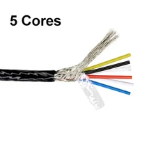 1/5M Sq0.5mm(20AWG) 0.75mm(18AWG) PTFE 차폐 와이어 1 2 3 4 5 6 코어 고순도 OFC 구리 주석 도금 FEP 절, [03] 3 Cores, [02] 5 Meters, [01] 20AWG Sq0.5mm, 1개