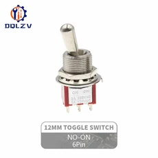 레드 미니 3핀 6mm 2/3 위치 셀프 리셋 토글 ON-(ON)DPDT 6A/125V MTS, 02 1PCS, 05 6P On-On 12.5mm, 1개