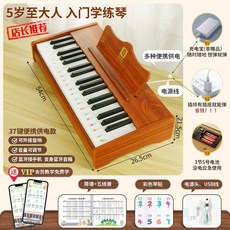 미니 피아노 25건 2옥타브 연습용, 37건반 레트로 브라운 (블루투스)