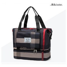 NEW 臺灣新款旅行包 戶外運動大容量旅行袋 獨立鞋倉時尚健身包 耐磨潮單肩包, 黑色, 1個