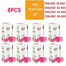 RideNow 초경량 자전거 내부 튜브 700C 18-38C 26 27.5 29 인치 도로 MTB 자갈 프랑스어 밸브 TPU, 700x18-32C 24G 8PC, 85mm with patch kit, 700x18-32C 24G 8PC