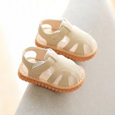 DFMEI 夏季寶寶學步涼鞋小男孩嬰兒鞋子防滑軟底兒童叫叫鞋女童0-1-2歲