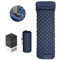 프리파워 1인용 자충매트 5cm 두꺼운 에어매트 (풍선 펌프 없이 발로 50초 충전 /방수소재), 네이비 Dark Blue