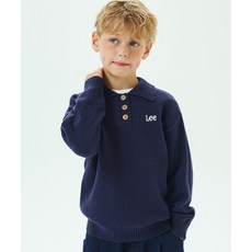 LEE KIDS 카라 로고 자수 레귤러핏 풀오버 네이비 LK2404KT41NA