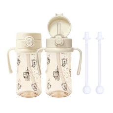 [새지않는 빨대컵]아이와 PPSU 원터치 추&빨대컵 270ml(2P), 270ml, 1개, 추&빨대컵 270(크림2P)