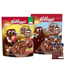 켈로그 시리얼 첵스초코 스노우초코볼 420g + 첵스초코 매직팝핑볼 400g + 증정30g