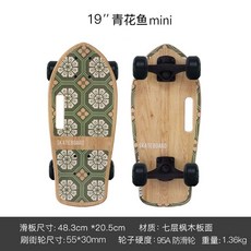 SOONSUN便攜手提小魚闆成人代步滑闆兒童初學者女生上班, 1個, 19寸青花魚Mini