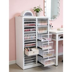 네일 수납장 서랍장 진열대 유리진열장 유리진열장쇼케이스 27층 870MM*340MM*550MM, 그레이