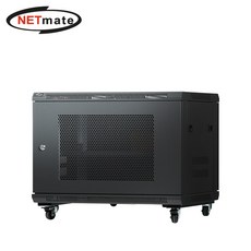 강원전자 타공문 허브랙 9U H510xW600xD500통 신랙 블랙 H500PD, 1개
