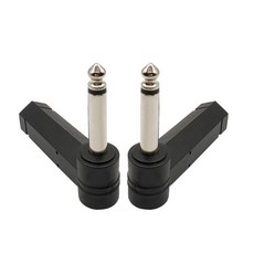 1 4인치 직각 기타 케이블 어댑터 90도 6.35mm 수 암 TS 모노 오디오 커넥터 헤드폰 스피커용 2개 1966937