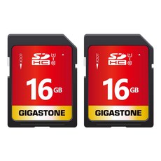 GIGASTONE 64GB SD 카드 2팩 UHS-I 케이스 미니 비디오 메모리 클래스 풀 카메라 캐논 10 U1 SDXC 2개 디지털 고속 포함 HD 올림푸스, 16GB 카드 2개 팩
