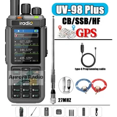 스마트밴드 스마트워치 미밴드아이라디오 UV-98 Plus GPS 무전기 APRS 10W 크로스 밴드 리피터 CB SW MW LW, 04 BRITISH, 01 China Mainland, 13 -27Mhz-Loop-Cable