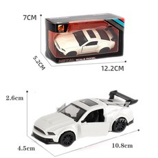 【台灣出貨】1:43合金超跑模型車，仿真警車合金模型，兒童玩具賽車, 野馬-白, 1個