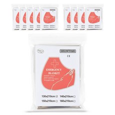 키친9단 비상용 보온 은박담요 체온유지 비닐담요 서바이벌블랭킷 등산 캠핑 구조, 10개, 실버