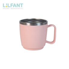 Lilfant 韓國製 304不鏽鋼兒童水杯 210ml 馬卡龍隔熱握把水杯, 1個, 不鏽鋼水杯(210ml)-粉色