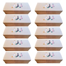 양말선물포장 크라프트지 선물 포장박스세트 아동양말 성인양말 어린이집 유치원 생일선물 답례품, 10개, 크라프트박스