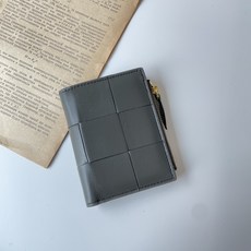 No Plan 韓國小羊皮編織短夾 真皮短夾 錢包女短夾 零錢包