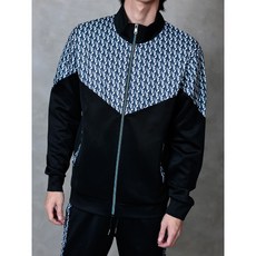 【FS】89必備休閒套裝男 韓國男生運動套裝 滿版併色外套縮口褲