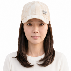 가발위드 여성 스팽글 야구모자 일체형 나비 생머리 모자가발 M966, 1개, 화이트+다크브라운