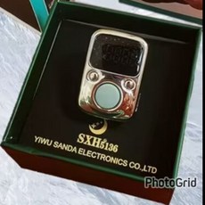 小邑的家 手指計數器 夜光 USB充電 時間顯示 電量顯示, 銀色, 1個