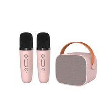 LEBO樂柏 無線雙麥克風音箱 台灣BSMI認證 無線藍芽音箱 去人聲 唱歌 行動ktv 連假出遊 父親節禮物, 少女粉, P2
