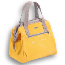 아이템픽 모던 클래식 보온 보냉 런치백, 딥 옐로우