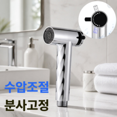 프라니 수압조절 청소건 욕실 스프레이건, 1개, 실버