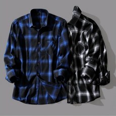 천하오 1+1 남성용 편한 체크 셔츠 코트 A1666