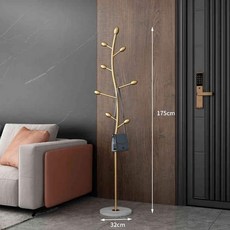 코너 스탠드 행거 침실 옷걸이 바닥형 공간 절약 의류 수납 랙, 경량 럭셔리 골드 (대리석 받침대)