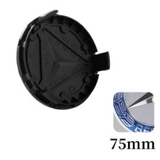 휠캡 허브스페이스 자동차 휠 센터 캡 메르데스 벤츠 W205 W204 W212 W221 에 적합한 허브 블랙 75mm 액서리 4 개/로트 신제품 [호환], 75MM Blue