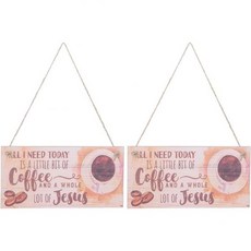 영문 문자 문걸이 플라크 2개 세트 농장 스타일 환영 표지판 집레스토랑커피숍용 MDF 목재 벽 장식 로프 포함