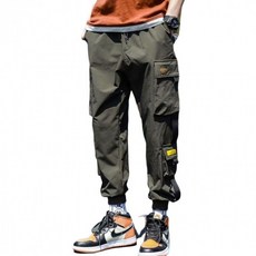 남성 루즈핏 조거 카고 팬츠 밴딩 작업복 캐주얼