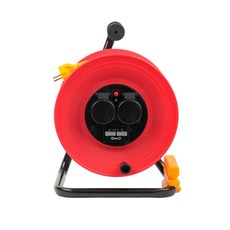 릴선 2구 & USB 2포트 멀티 연장선, 1개, 레드, 30m