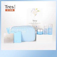 【Tres 特莉絲】藍藍保養旅行組 保濕化妝水30ml 保濕精華9ml 保濕霜12ml 保濕面膜30ml 鎖水防護, 1組, 藍藍保養旅行組1入